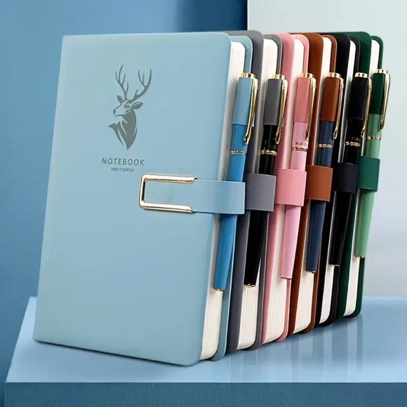 Deer Embossed Notebook Journal Open Bar Tab with Pen - Picture 4 of 4